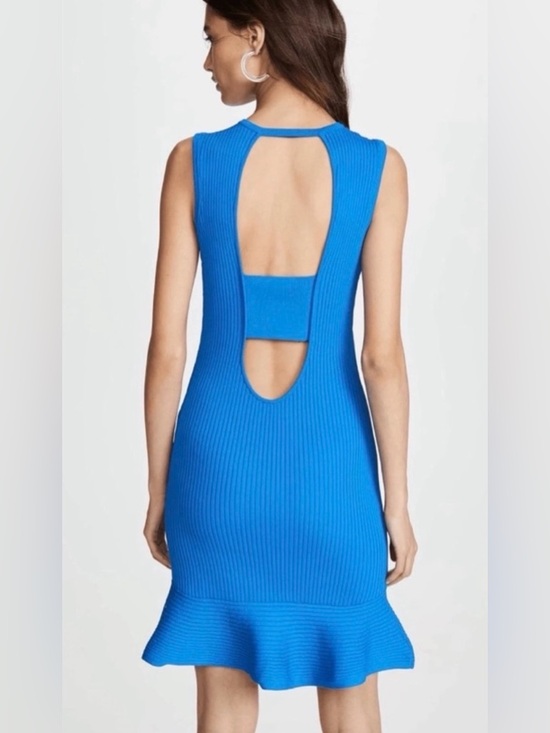 PARKER Lynn Ruffle Skirt Knit Dress Women's Size XS Blue - Picture 4 of 16